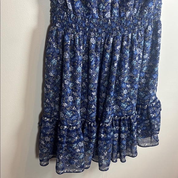 Max Studio Blue Floral Ruffled Mini Dress - Picture 12 of 14